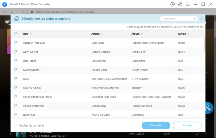 Ajoutez la playlist d'Amazon Music