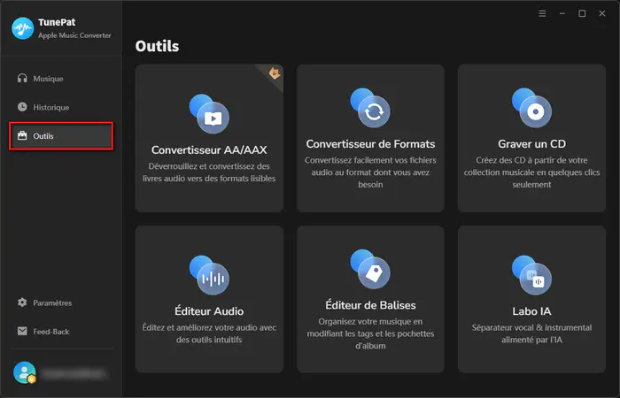 Outils de TunePat Music Converter