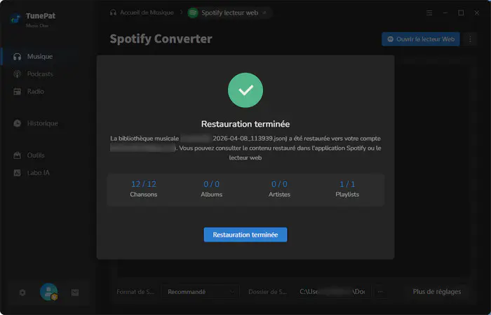 Terminer la restauration