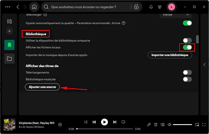 Ajouter les fichiers locaux dans Spotify