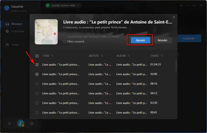 Ajoutez des livres audio