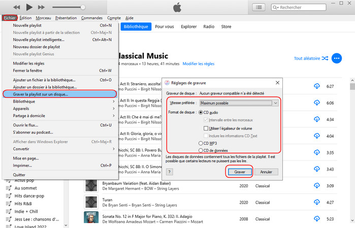 Gravez des chansons de YouTube Music sur CD avec iTunes