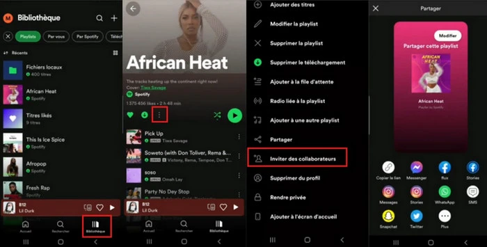 Créer une playlist partagée sur Mobile