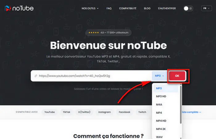 Guide d'utilisation noTube