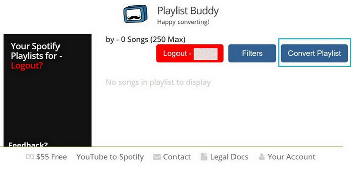Convertir les playlists via Playlist Buddy