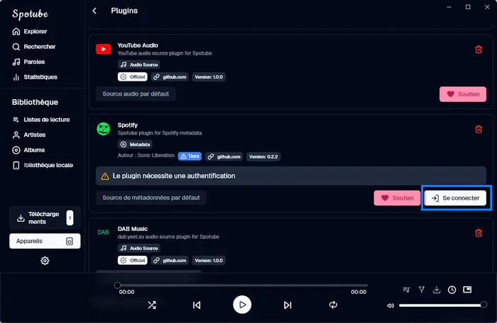Connecter Spotify à Spotube