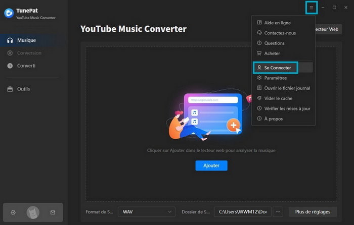 Connectez-vous à tunepat