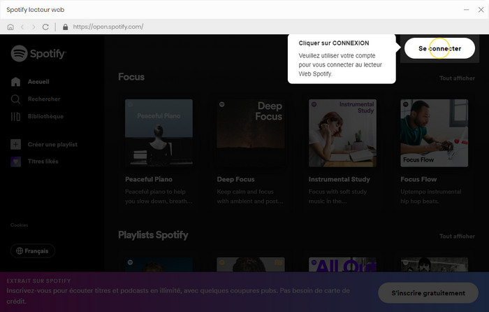 Connexion de Spotify