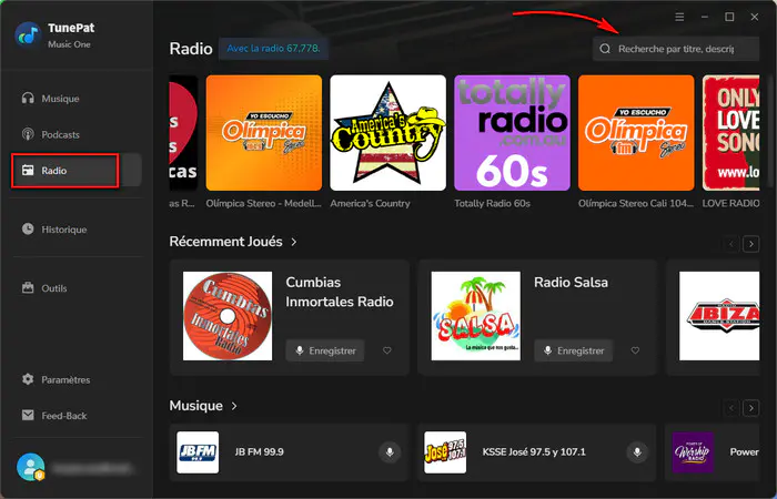 Recherchez des radios