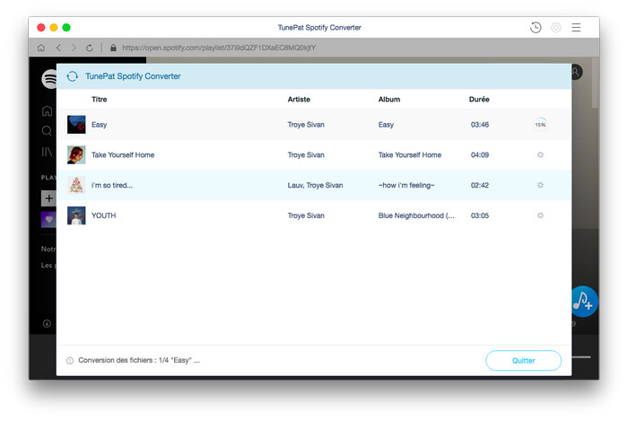 Convertir les playlists spotify