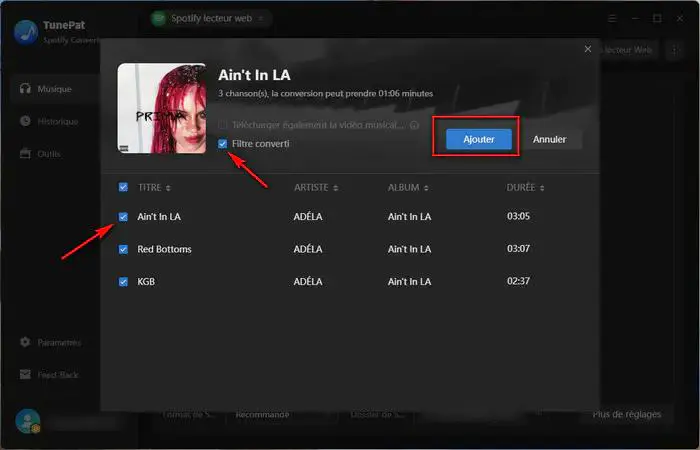 Ajoutez vos musiques Spotify