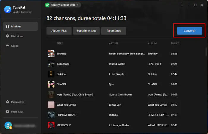 Convertissez les playlists