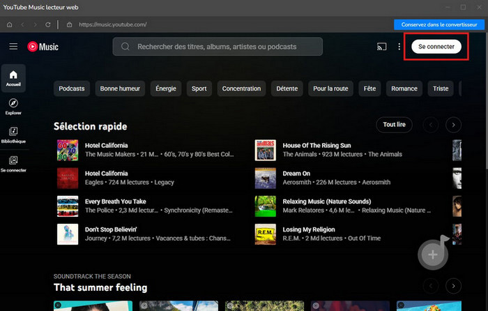 Connecter à YouTube Music
